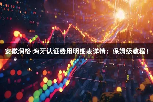 安徽润格 海牙认证费用明细表详情：保姆级教程！